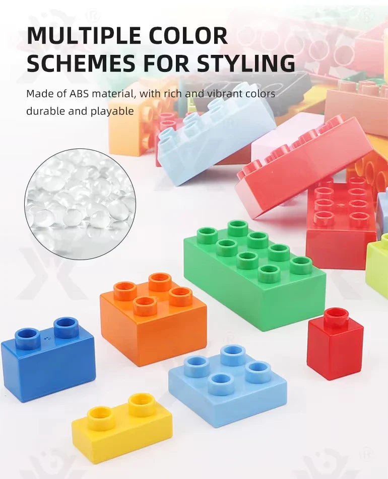 HKM-275027 Digital Train Building Block Set for Kids - 55+ Colorful Assembly Pieces for Educational Fun