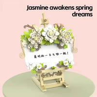 HKM-275091 Educational DIY Building Blocks Set with Modern Design - 50-Piece Artificial Flower Table Toy