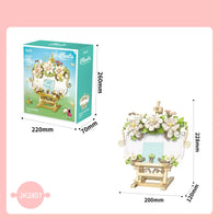 HKM-275091 Educational DIY Building Blocks Set with Modern Design - 50-Piece Artificial Flower Table Toy