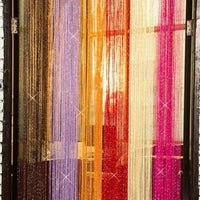 HKM-275155 Flashing Silver Thread Fabric Curtain 1x2 Meters for Living Room Partition and Door Entry