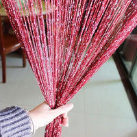 HKM-275155 Flashing Silver Thread Fabric Curtain 1x2 Meters for Living Room Partition and Door Entry