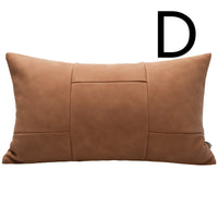 HKM-275283 Cushion Collection: Stylish Lumbar and Square Pillows in Leather, Velvet, and Flannel