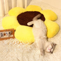HKM-275411 Cozy Round Flower Cat Nest for All Seasons - Warm Plush Design, 85*9cm Size