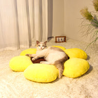 HKM-275411 Cozy Round Flower Cat Nest for All Seasons - Warm Plush Design, 85*9cm Size