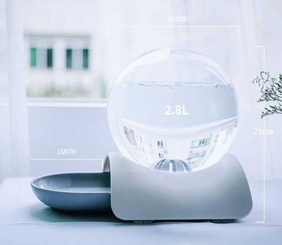 HKM-275475 Compact Non-Wet Mouth Water Dispenser for Cats and Small Pets - 2.8L Capacity