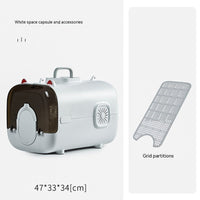 HKM-275475 Portable Space Capsule for Cats and Small Dogs - Large Capacity Pet Flight Case with Adjustable Shoulder Strap and Plush Cushion