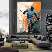 HKM-275539 Handmade Oil Painting Canvas Art - Ice Hockey Themed Wall Decor for Boys and Girls, Unframed