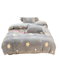 HKM-275603 Thickened Fleece Four-Piece Winter Bedding Set with Various Patterns
