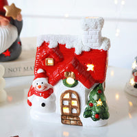 HKM-275731 Christmas Tree Decorative Pendant Set with Santa, Snowman, and LED Light