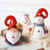 HKM-275731 Christmas Tree Decorative Pendant Set with Santa, Snowman, and LED Light