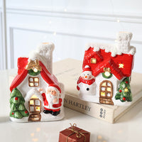 HKM-275731 Christmas Tree Decorative Pendant Set with Santa, Snowman, and LED Light