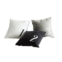HKM-275731 Minimalist Linen Numeric Throw Pillow Cover, 43x43cm, Printed Design
