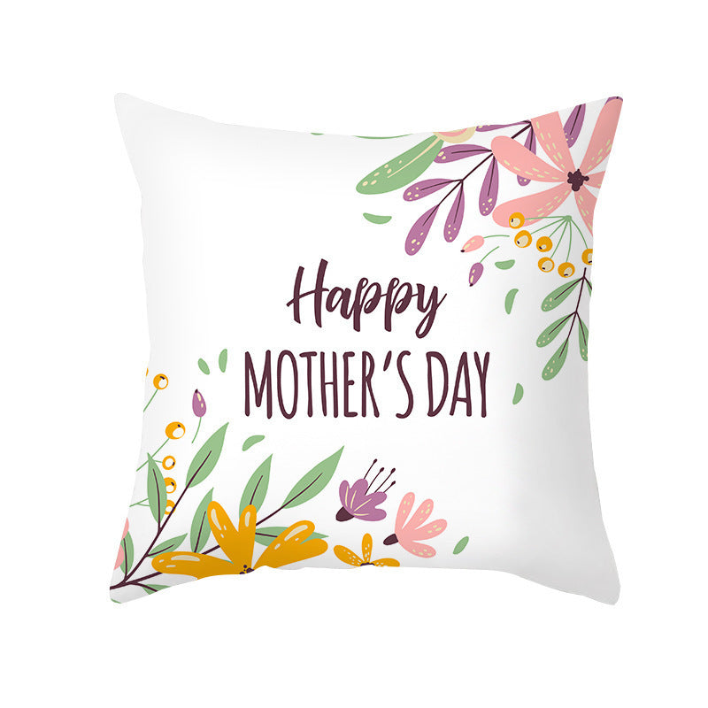 HKM-275923 Nordic Floral Cushion Cover, Peach Skin Pillowcase, 45x45cm