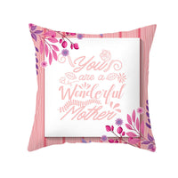HKM-275923 Nordic Floral Cushion Cover, Peach Skin Pillowcase, 45x45cm