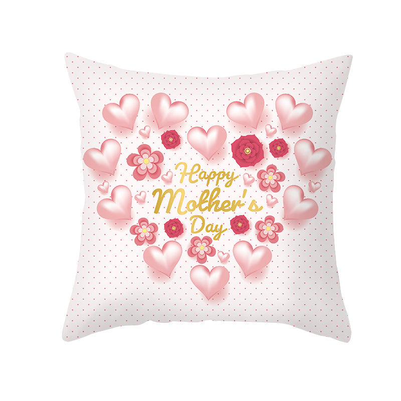 HKM-275923 Nordic Floral Cushion Cover, Peach Skin Pillowcase, 45x45cm