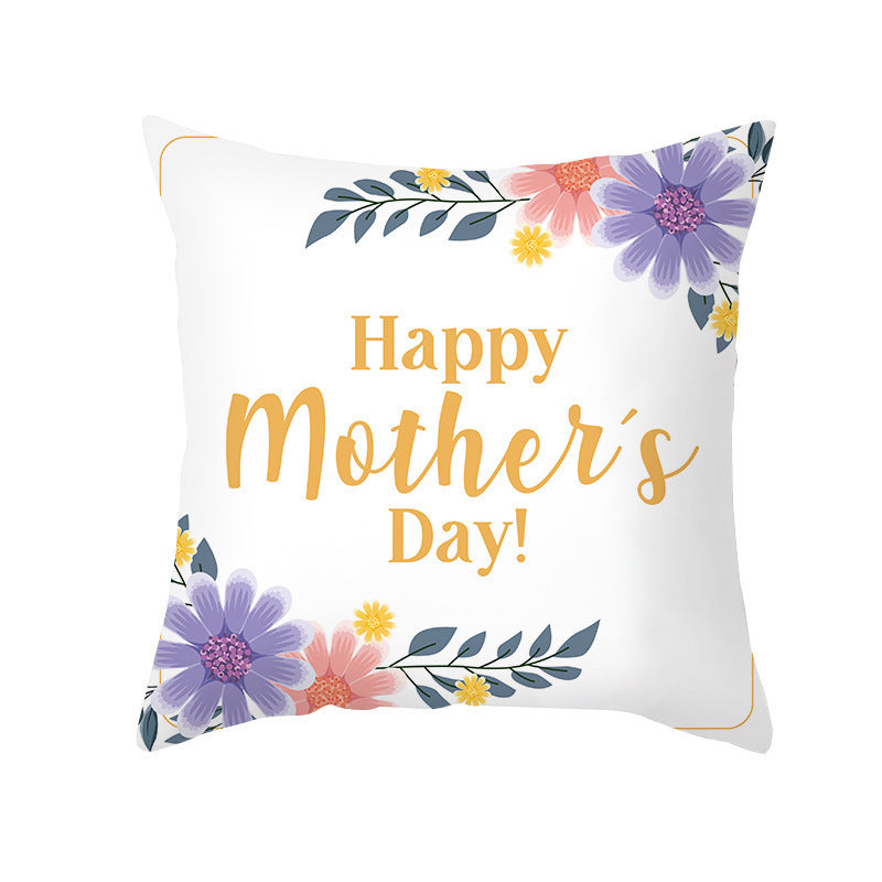 HKM-275923 Nordic Floral Cushion Cover, Peach Skin Pillowcase, 45x45cm