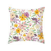 HKM-275923 Nordic Floral Cushion Cover, Peach Skin Pillowcase, 45x45cm
