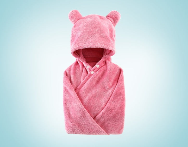 HKM-276179 Cotton Baby Care Hooded Bath Towel - Soft, Safe, and Absorbent for Multifuntional Use