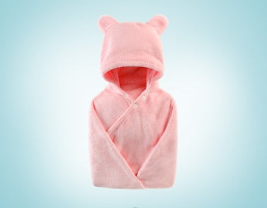 HKM-276179 Cotton Baby Care Hooded Bath Towel - Soft, Safe, and Absorbent for Multifuntional Use