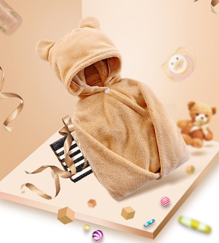 HKM-276179 Cotton Baby Care Hooded Bath Towel - Soft, Safe, and Absorbent for Multifuntional Use