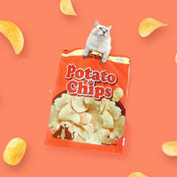HKM-276243 Soft Potato Chip Bag Cat and Dog Nest - Orange, Cotton, 56*66cm