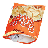 HKM-276243 Soft Potato Chip Bag Cat and Dog Nest - Orange, Cotton, 56*66cm