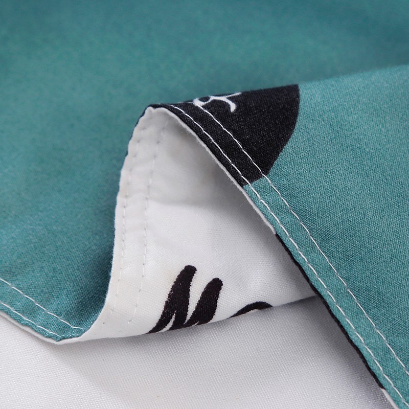 KTX-276371 Three-Piece Cotton Duvet Cover Set with Floral Pattern and Quilted Design