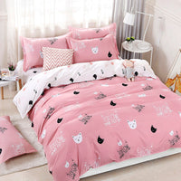 HKM-276371 Three-Piece Cotton Duvet Cover Set with Floral Pattern and Quilted Design