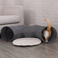 HKM-276435 Cozy Cat Cave Tunnel House - Warm Velvet Shelter for Cats and Kittens