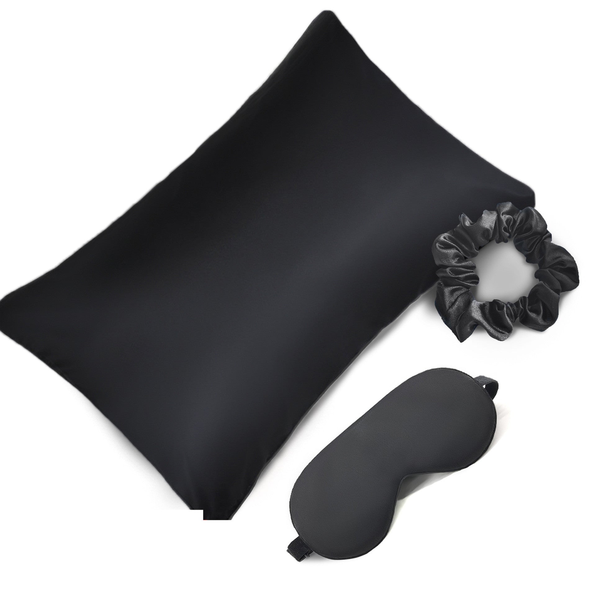 HKM-276435 Tie-Dye Simulated Silk Pillow Cover Set with Eye Mask and Hair Ring