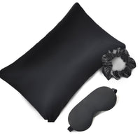 HKM-276435 Tie-Dye Simulated Silk Pillow Cover Set with Eye Mask and Hair Ring