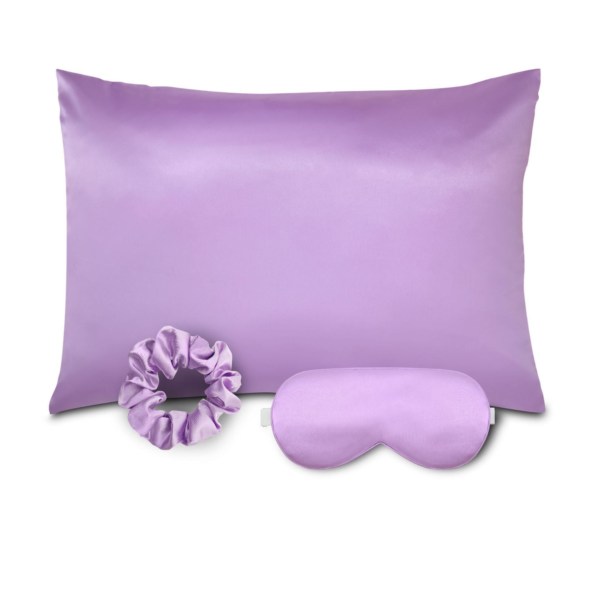 HKM-276435 Tie-Dye Simulated Silk Pillow Cover Set with Eye Mask and Hair Ring