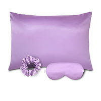HKM-276435 Tie-Dye Simulated Silk Pillow Cover Set with Eye Mask and Hair Ring