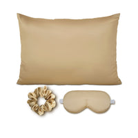 HKM-276435 Tie-Dye Simulated Silk Pillow Cover Set with Eye Mask and Hair Ring