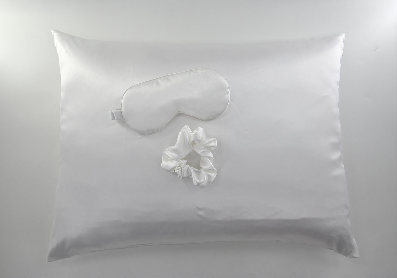 HKM-276435 Tie-Dye Simulated Silk Pillow Cover Set with Eye Mask and Hair Ring