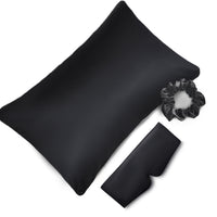HKM-276435 Tie-Dye Simulated Silk Pillow Cover Set with Eye Mask and Hair Ring