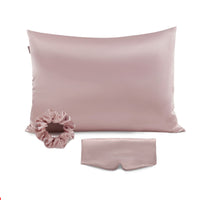 HKM-276435 Tie-Dye Simulated Silk Pillow Cover Set with Eye Mask and Hair Ring
