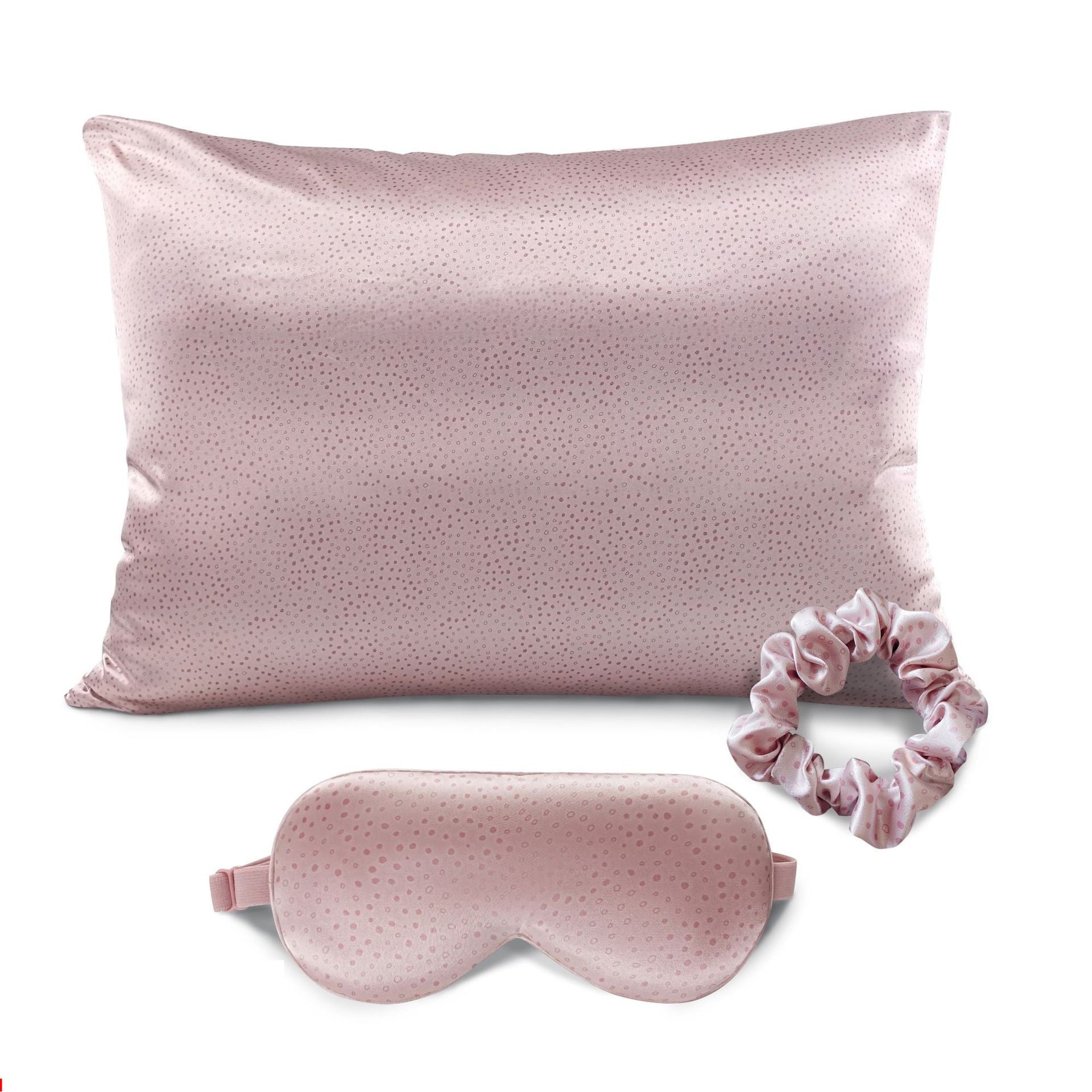HKM-276435 Tie-Dye Simulated Silk Pillow Cover Set with Eye Mask and Hair Ring