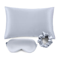 HKM-276435 Tie-Dye Simulated Silk Pillow Cover Set with Eye Mask and Hair Ring
