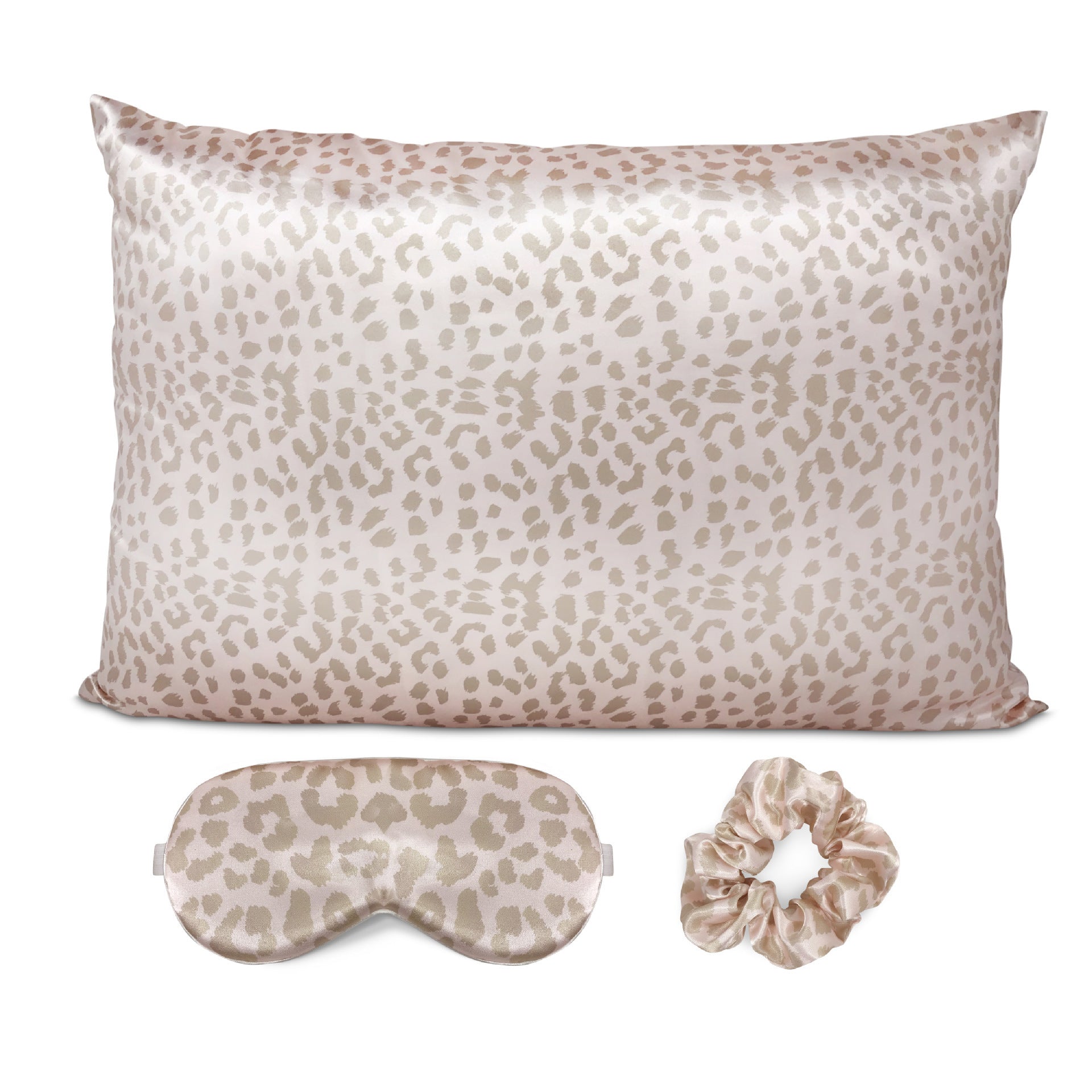 HKM-276435 Tie-Dye Simulated Silk Pillow Cover Set with Eye Mask and Hair Ring