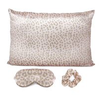 HKM-276435 Tie-Dye Simulated Silk Pillow Cover Set with Eye Mask and Hair Ring