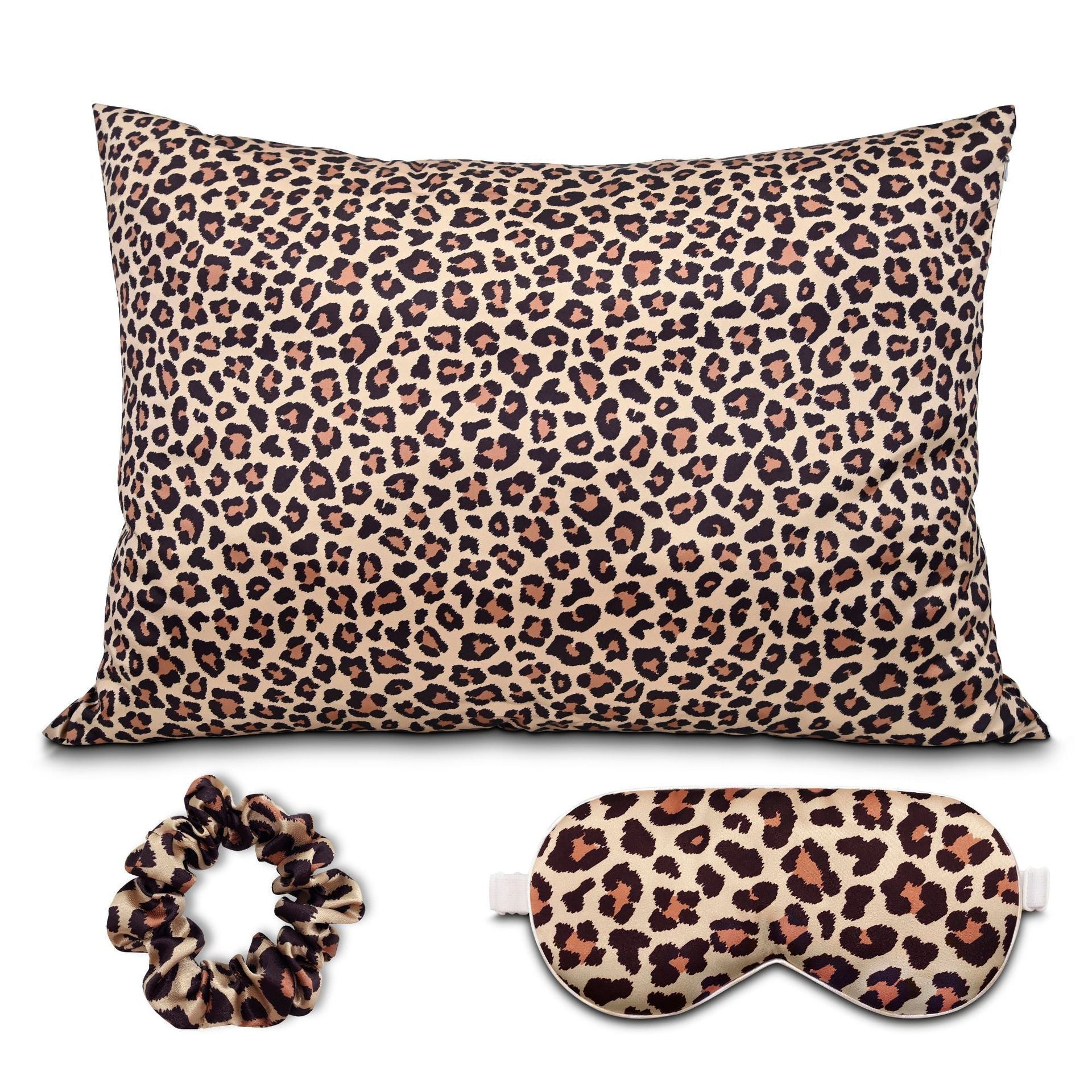 HKM-276435 Tie-Dye Simulated Silk Pillow Cover Set with Eye Mask and Hair Ring