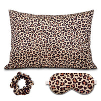 HKM-276435 Tie-Dye Simulated Silk Pillow Cover Set with Eye Mask and Hair Ring