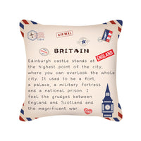 HKM-276499 Peach Skin Envelope Pillowcase with Retro Design - 45x45cm