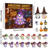 HKM-276563 Halloween Ghost Pumpkin Doll Blind Box with 16 Ornaments and 6 Figurines for Holiday Decor