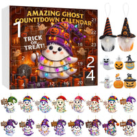 HKM-276563 Halloween Ghost Pumpkin Doll Blind Box with 16 Ornaments and 6 Figurines for Holiday Decor