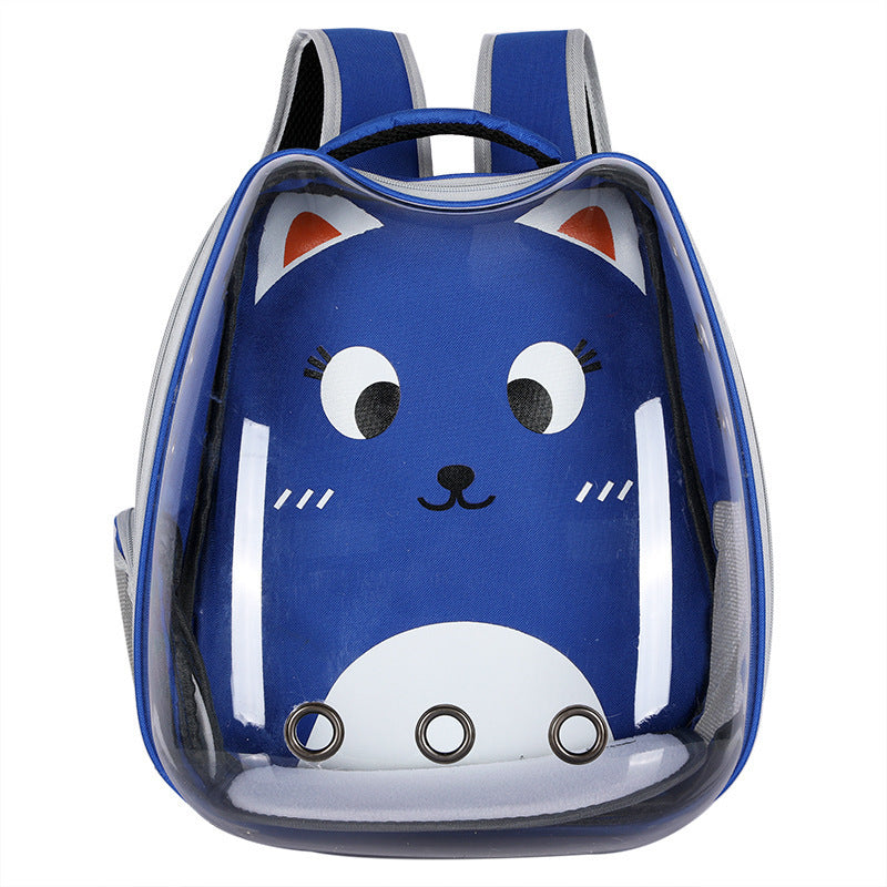 HKM-276755 Transparent Portable Cat Backpack with Cute Cat Ears - Various Colors & Durable Design