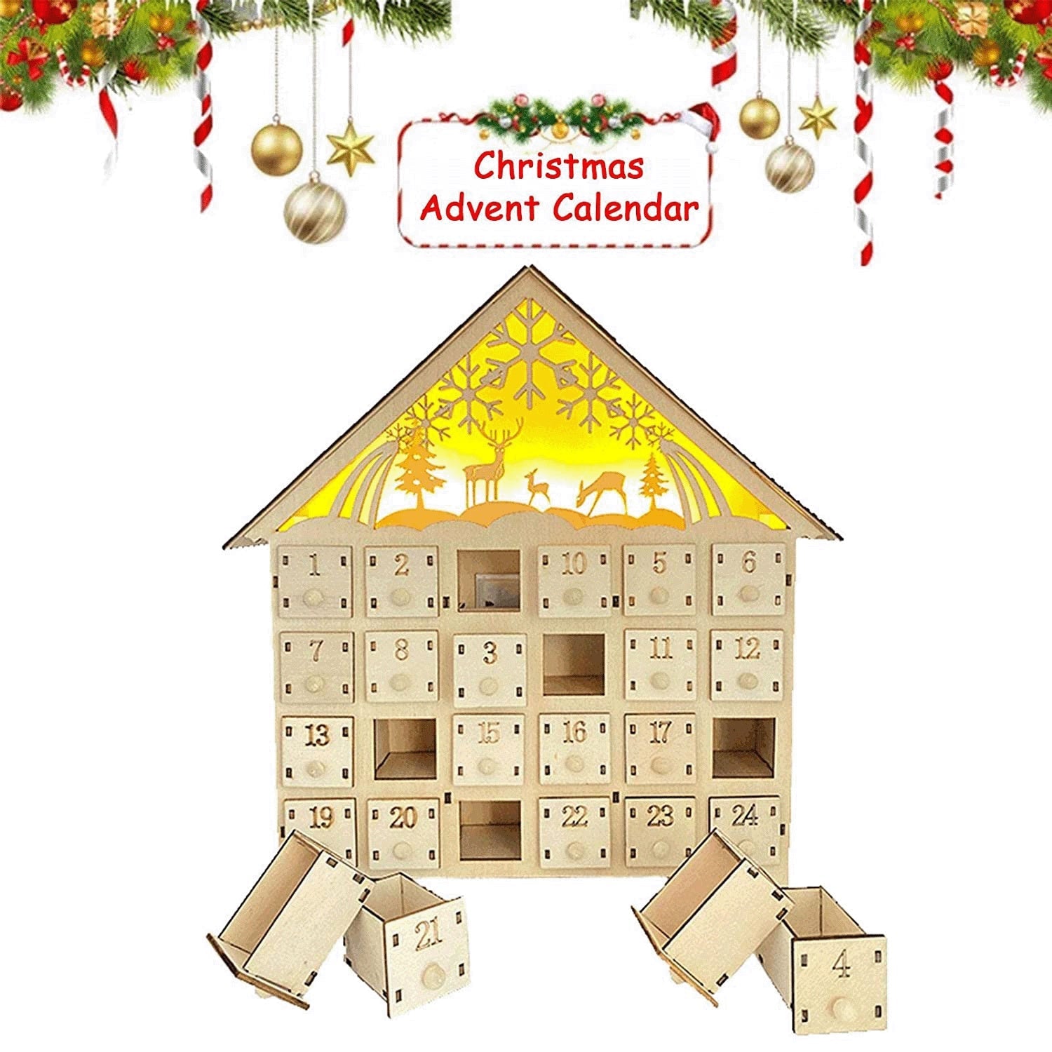 HKM-276883 Handmade European Style Wooden Christmas Ornaments for Office Decoration