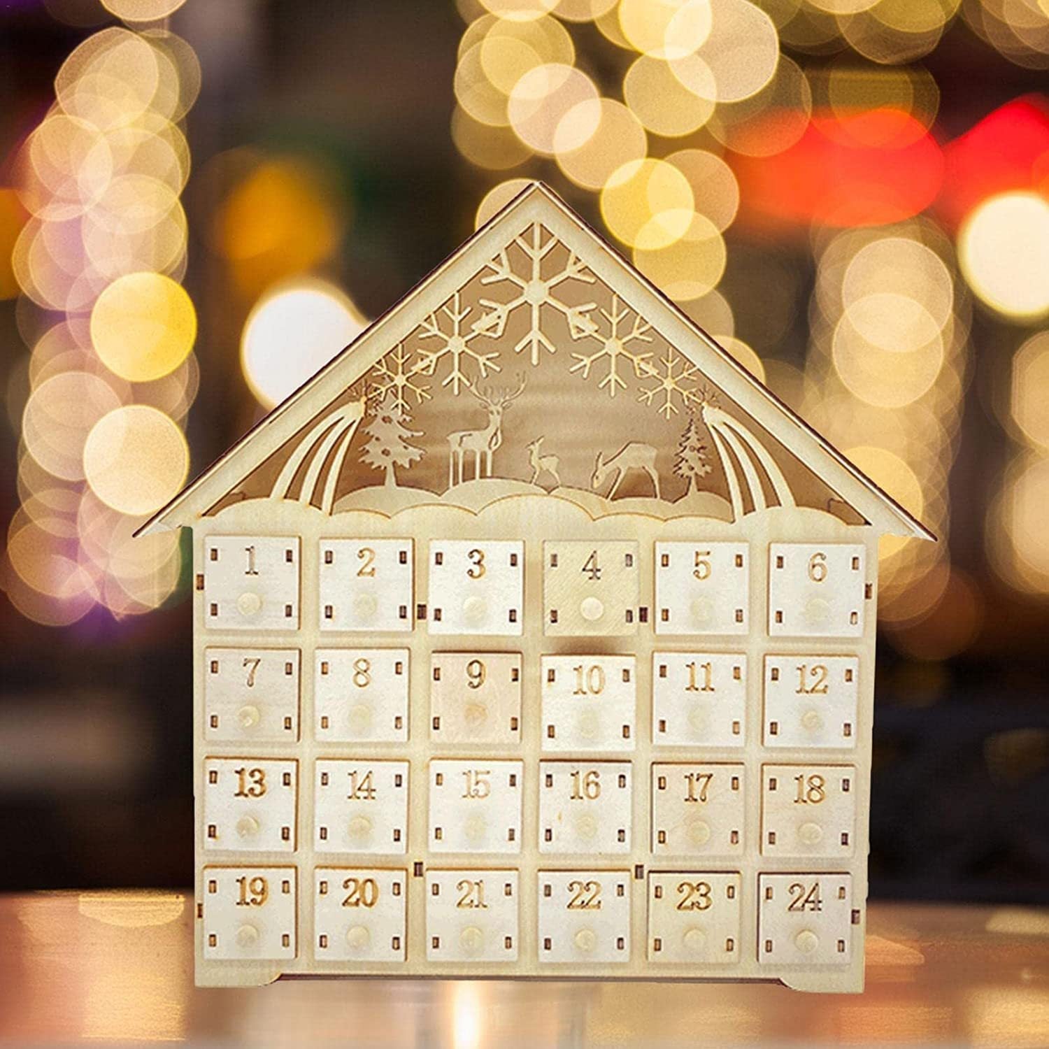 HKM-276883 Handmade European Style Wooden Christmas Ornaments for Office Decoration
