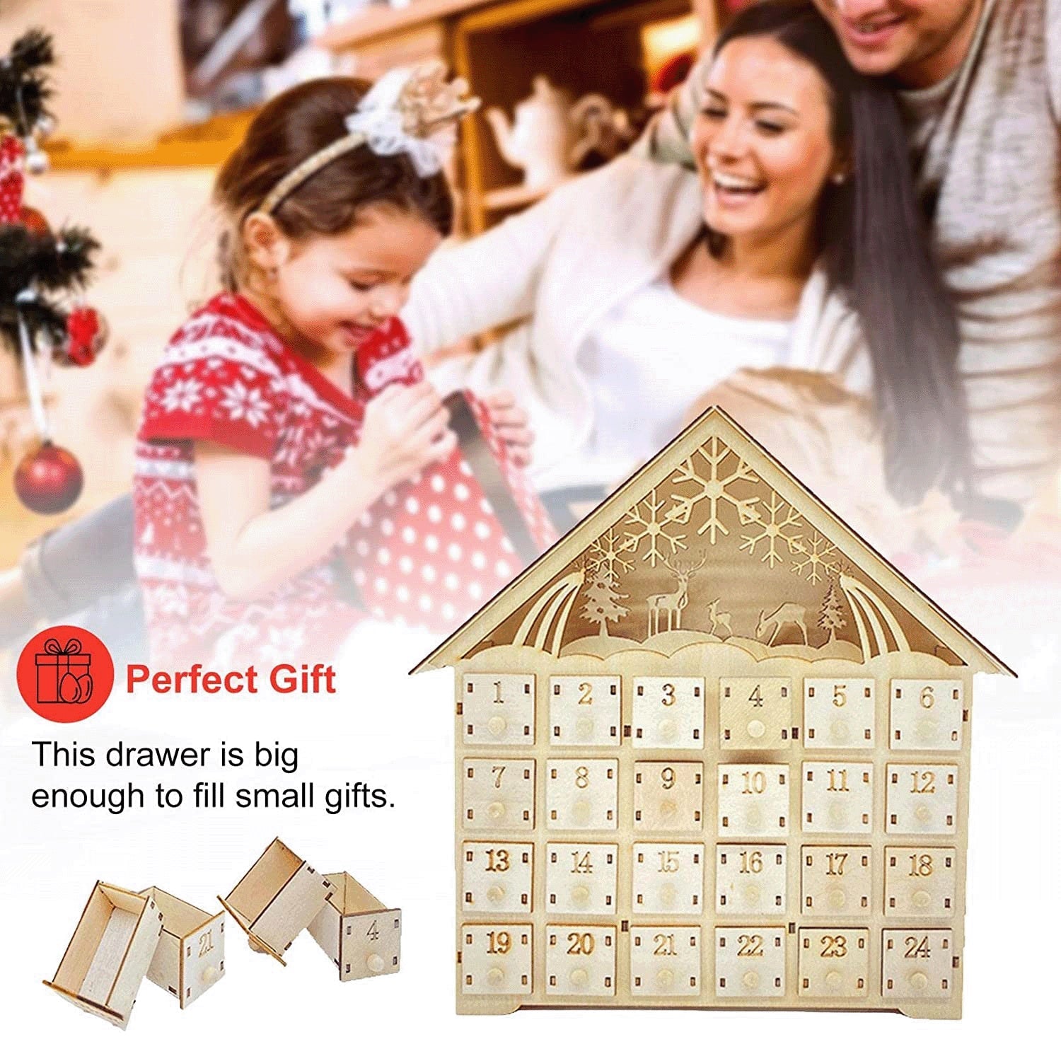 HKM-276883 Handmade European Style Wooden Christmas Ornaments for Office Decoration